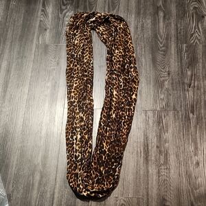 Express Black and Brown Leopard Print Infinity Scarf